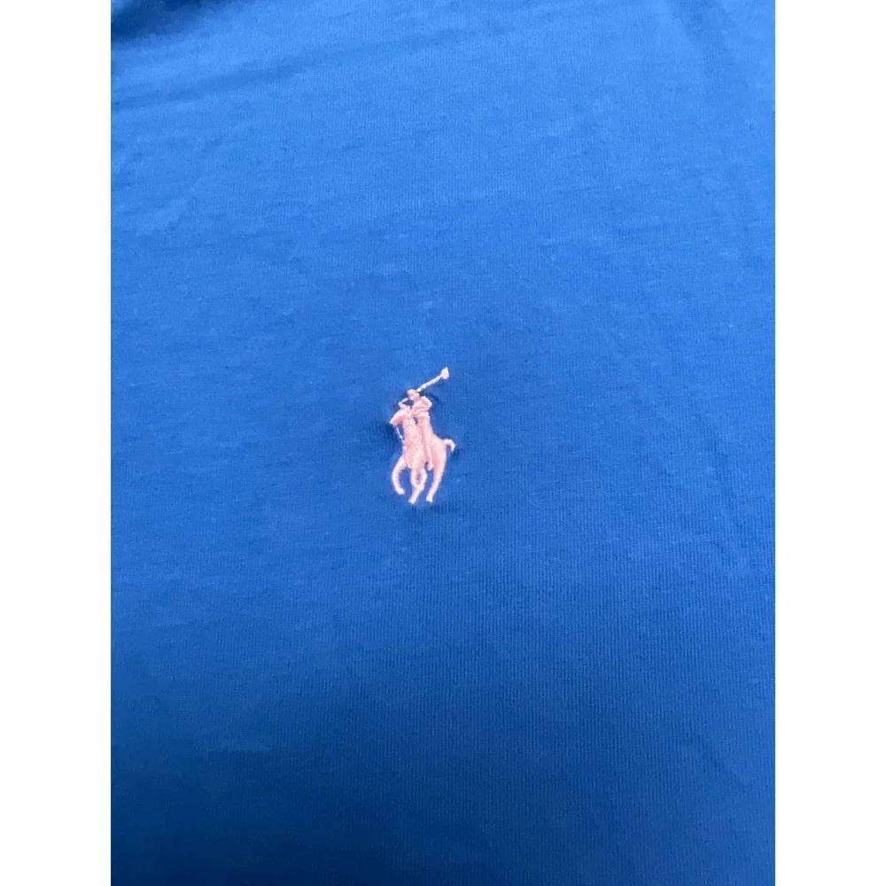 Polo Ralph Lauren Classic Fit V-Neck Mens XL Blue Pink Pony Logo T-Shirt